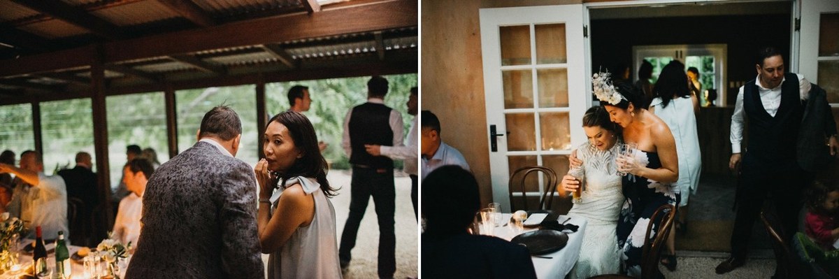 Reception lights at Redleaf Wollombi — Joshua Mikhaiel, documentary wedding photographer A dark timber roof is lined with warm string lights. Photograph by documentary wedding photographer Joshua Mikhaiel.