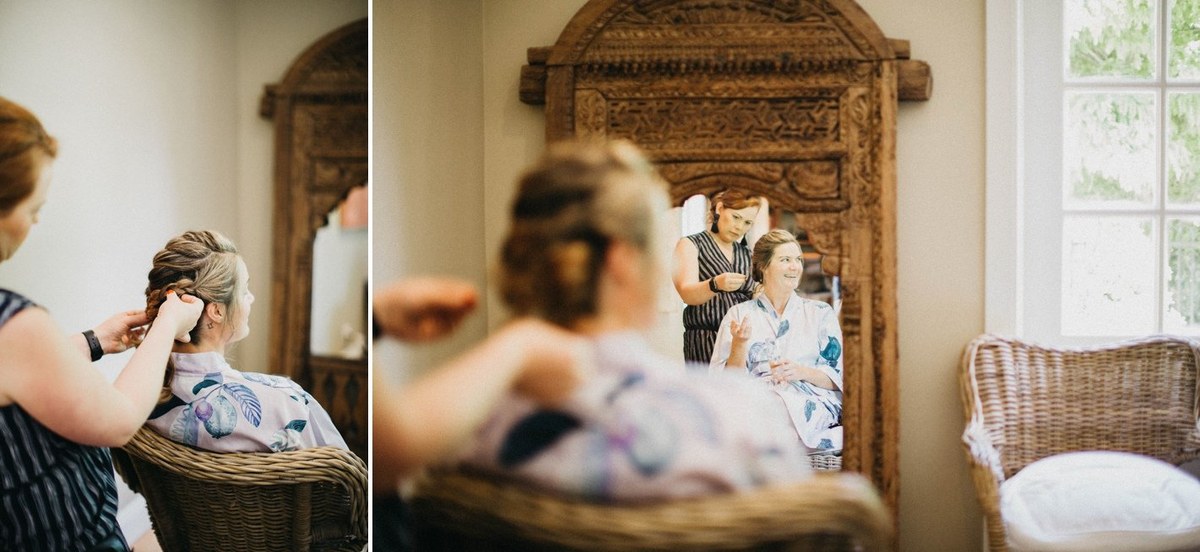 Bridal preparations at Redleaf Wollombi — Joshua Mikhaiel, documentary wedding photographer The bride and her attendants gather in the sitting room during preparations. Photograph by documentary wedding photographer Joshua Mikhaiel.