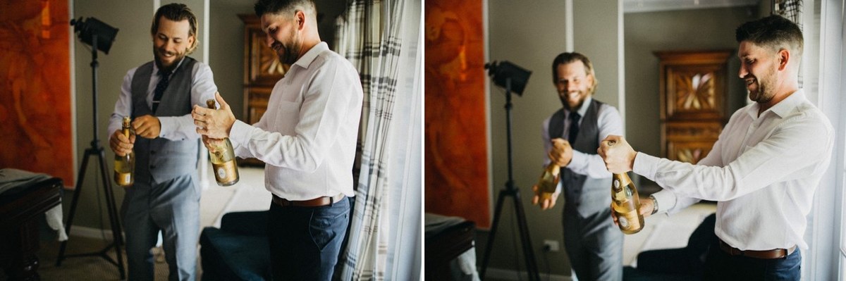 Groomsmen getting ready at Redleaf Wollombi — Joshua Mikhaiel, documentary wedding photographer The groom and attendants gather as one man helps another with his jacket. Photograph by documentary wedding photographer Joshua Mikhaiel.