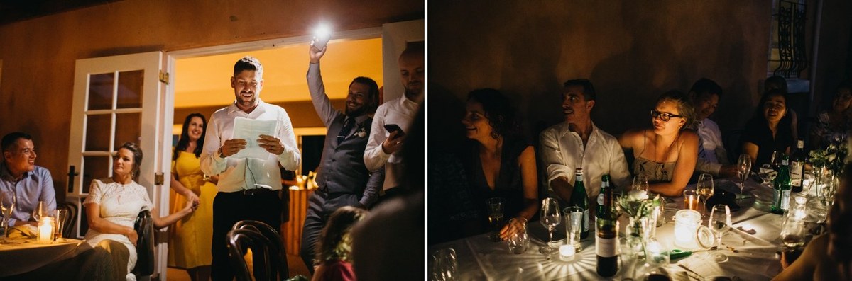 Guests celebrating at Redleaf Wollombi — Joshua Mikhaiel, documentary wedding photographer Guests sing and dance together at the reception. Photograph by documentary wedding photographer Joshua Mikhaiel.